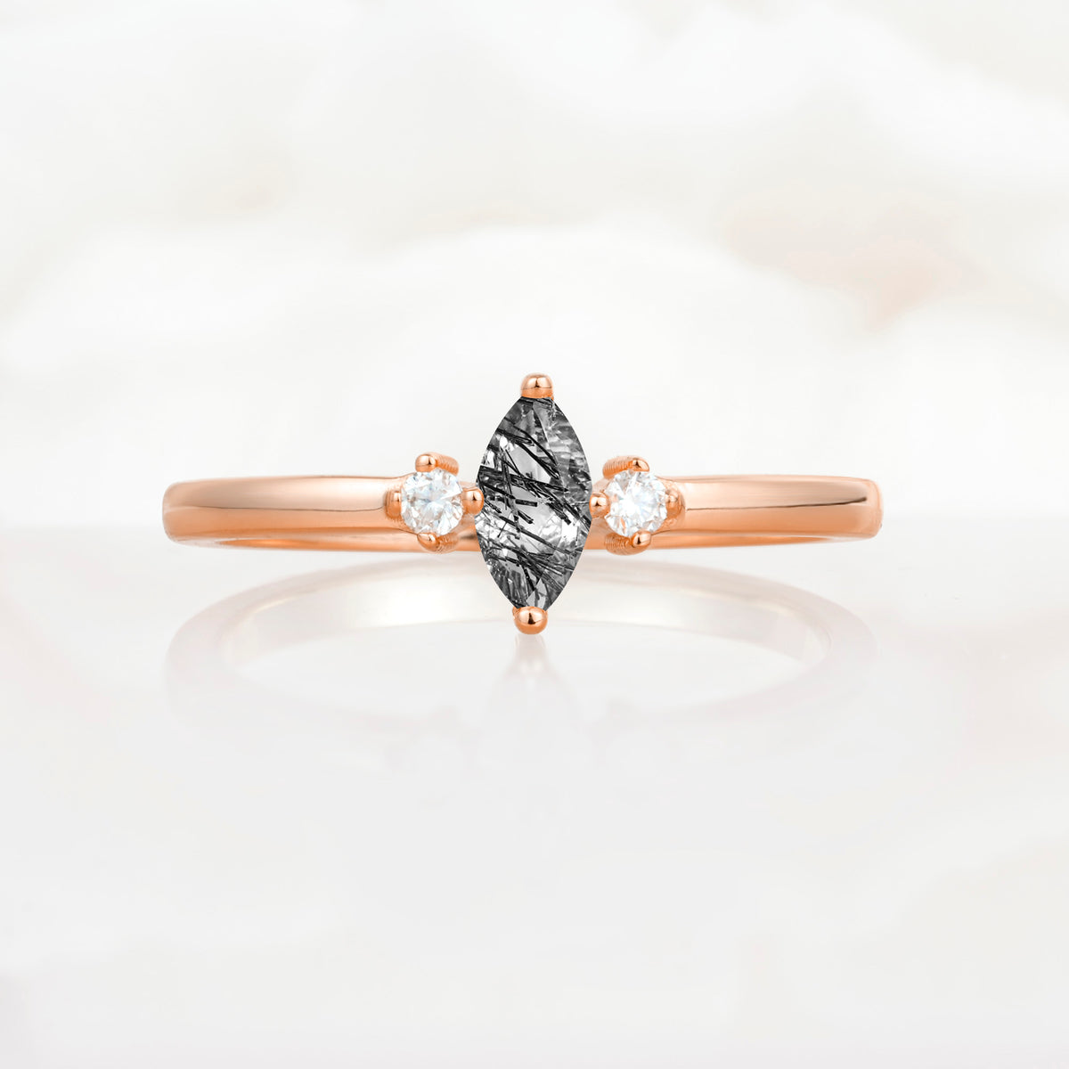 SR11083 Black Rutilated Quartz Ring - Additional view