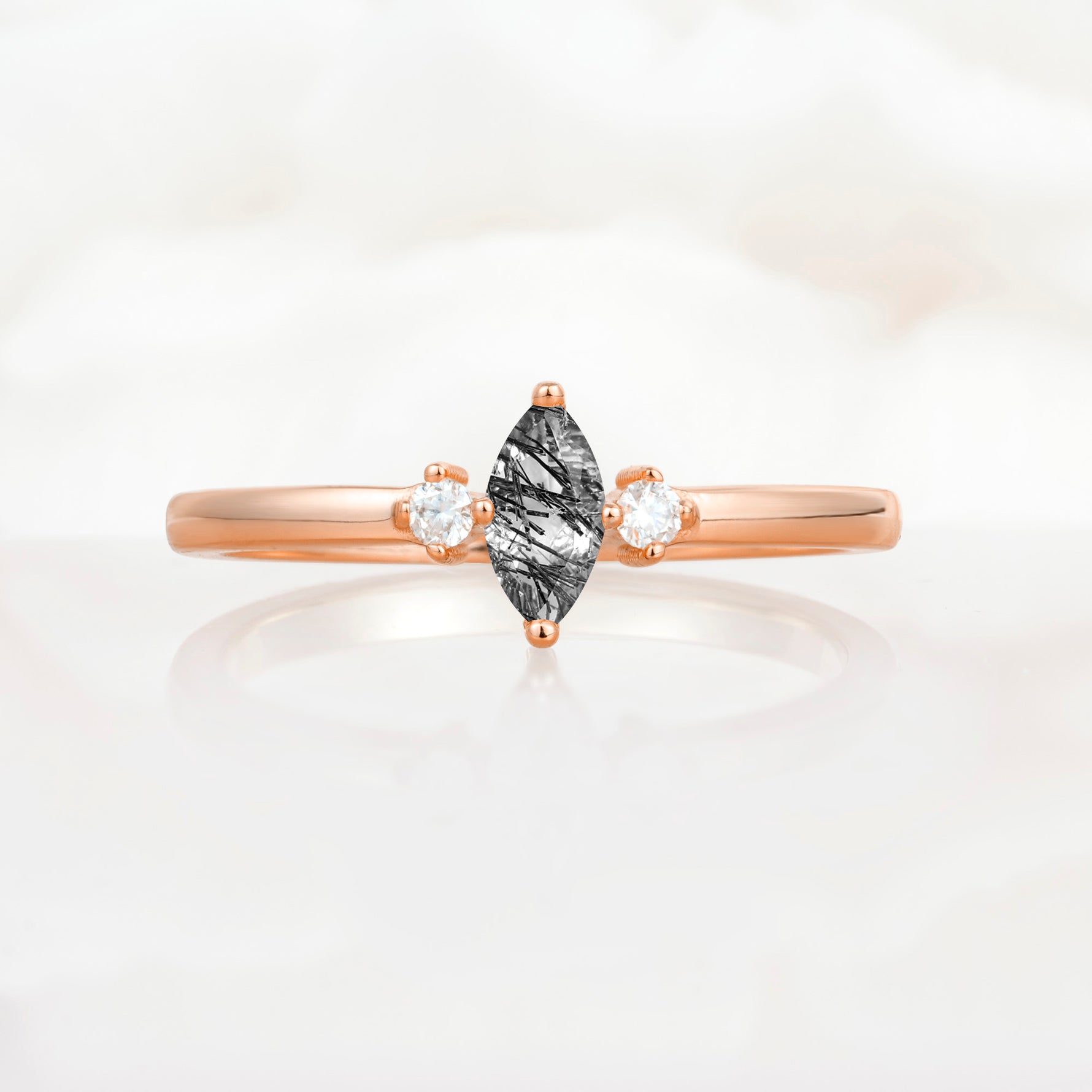 SR11083 Black Rutilated Quartz Ring - Additional view