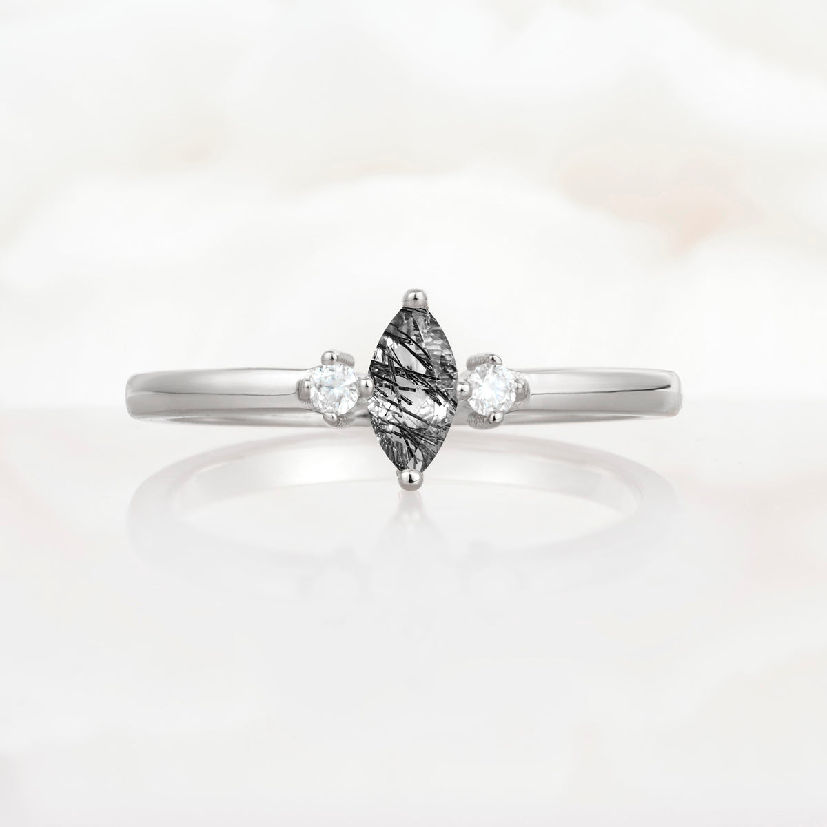 SR11083 Black Rutilated Quartz Ring - Additional view