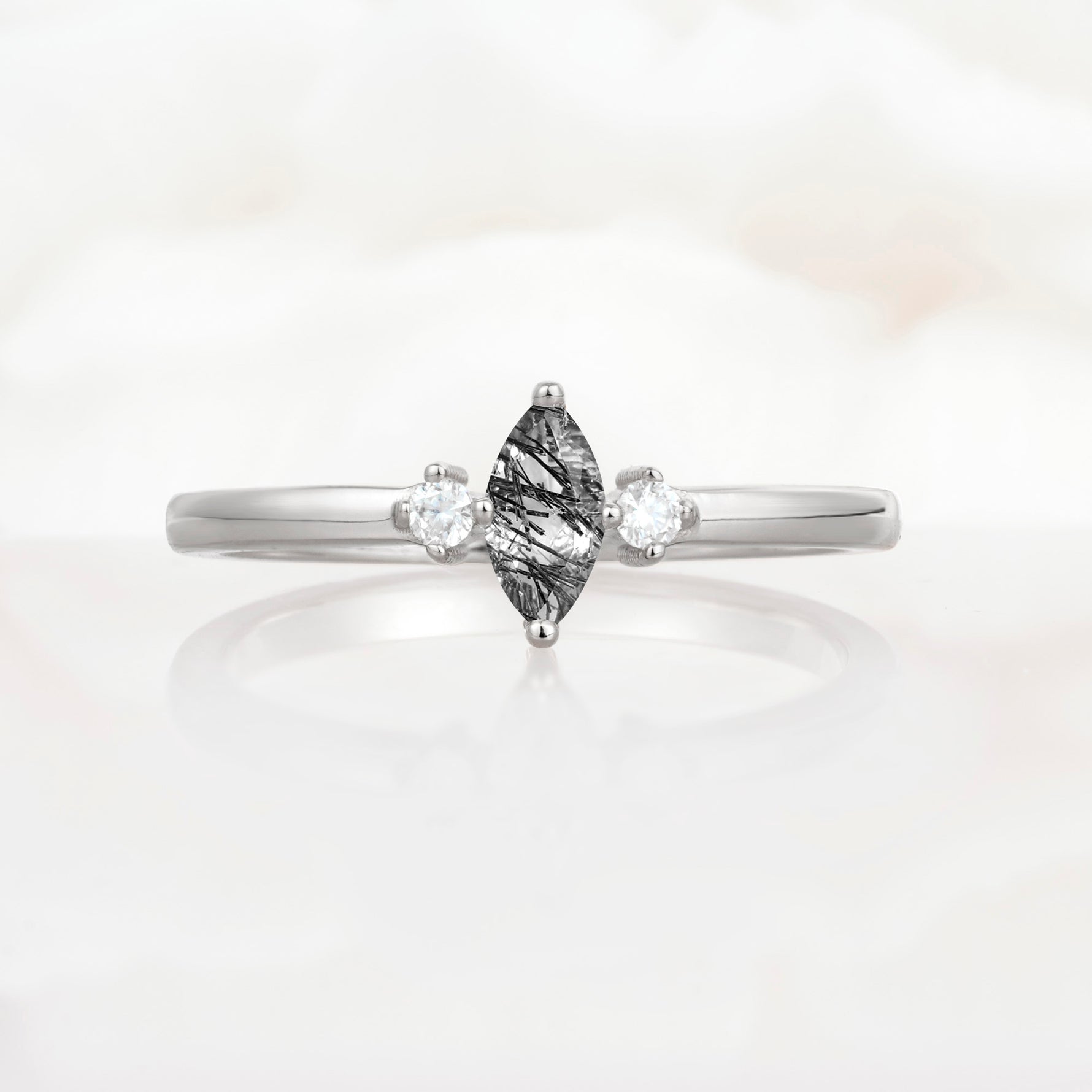 SR11083 Black Rutilated Quartz Ring - Additional view