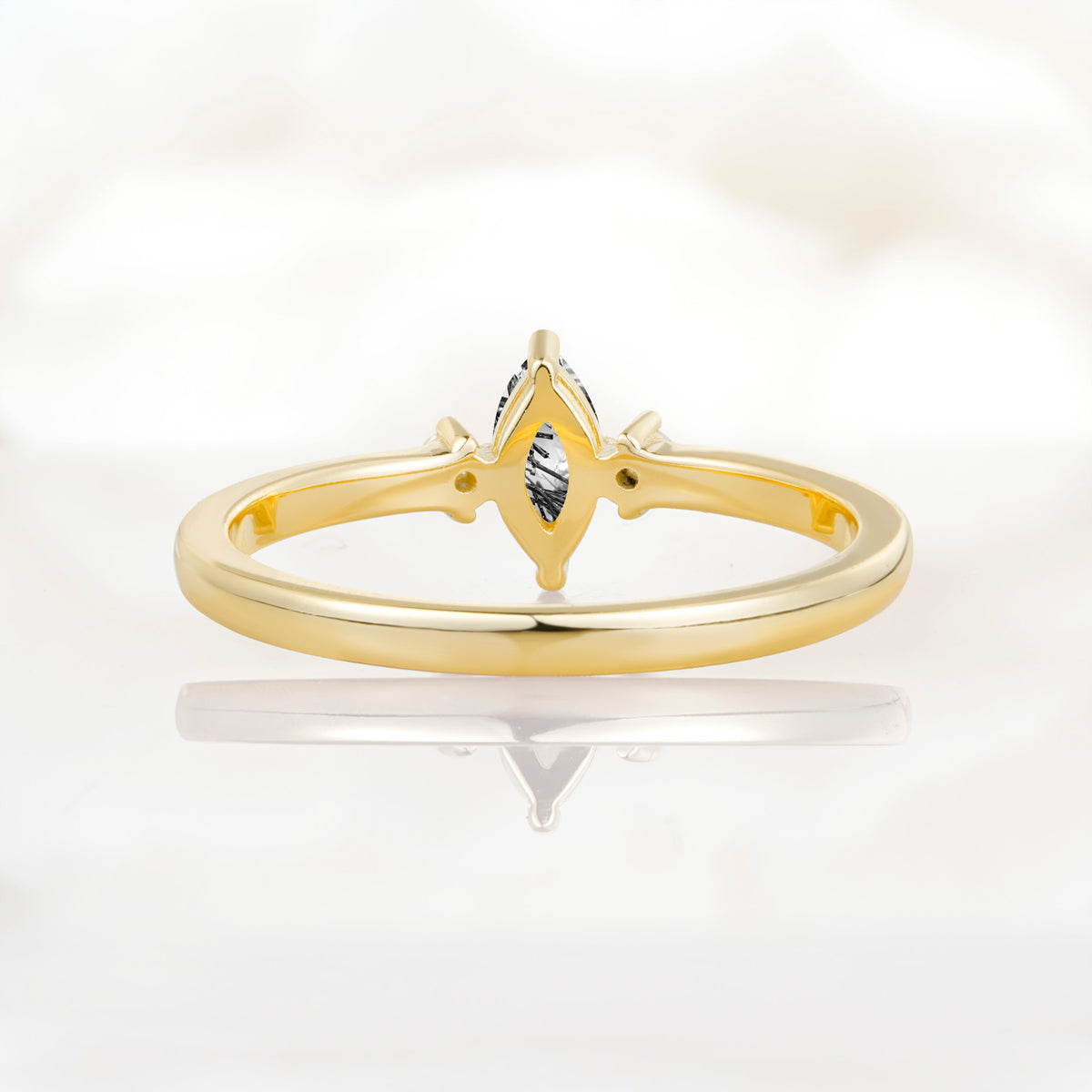 SR11083 Black Rutilated Quartz Ring - Additional view