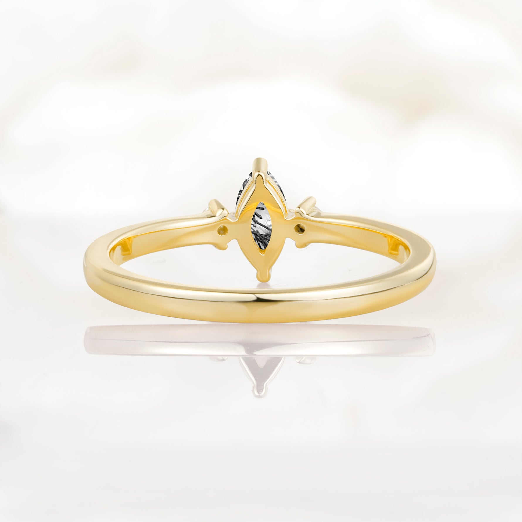SR11083 Black Rutilated Quartz Ring - Additional view