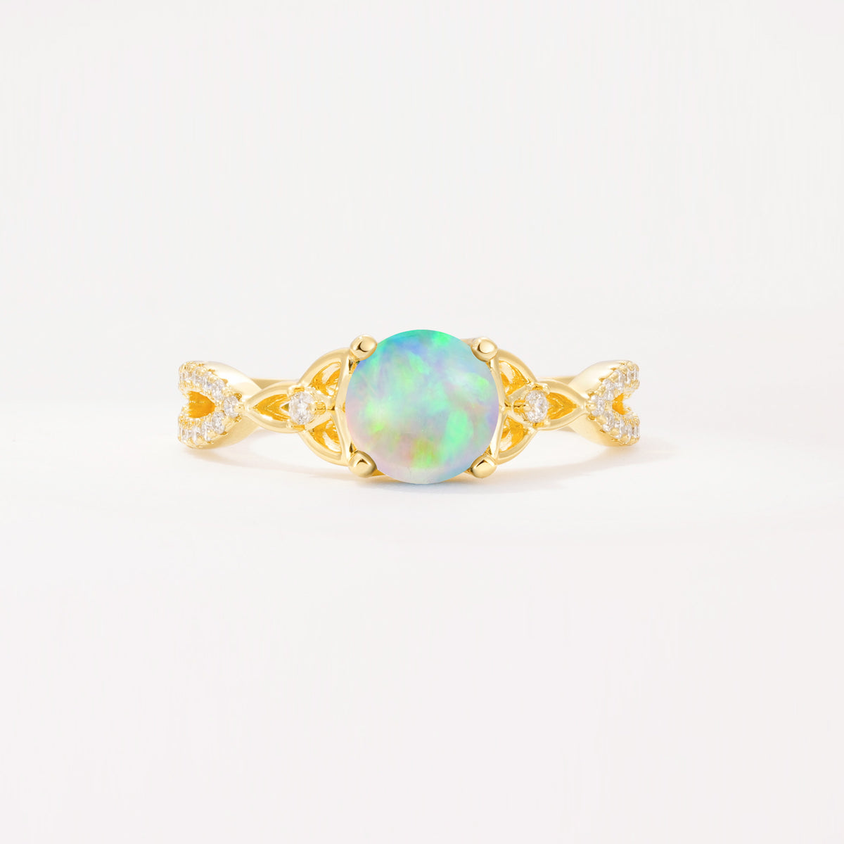 SR11137 Fire Opal Ring - Yellow-Gold