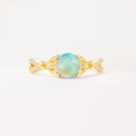 SR11137 Fire Opal Ring - Yellow-Gold