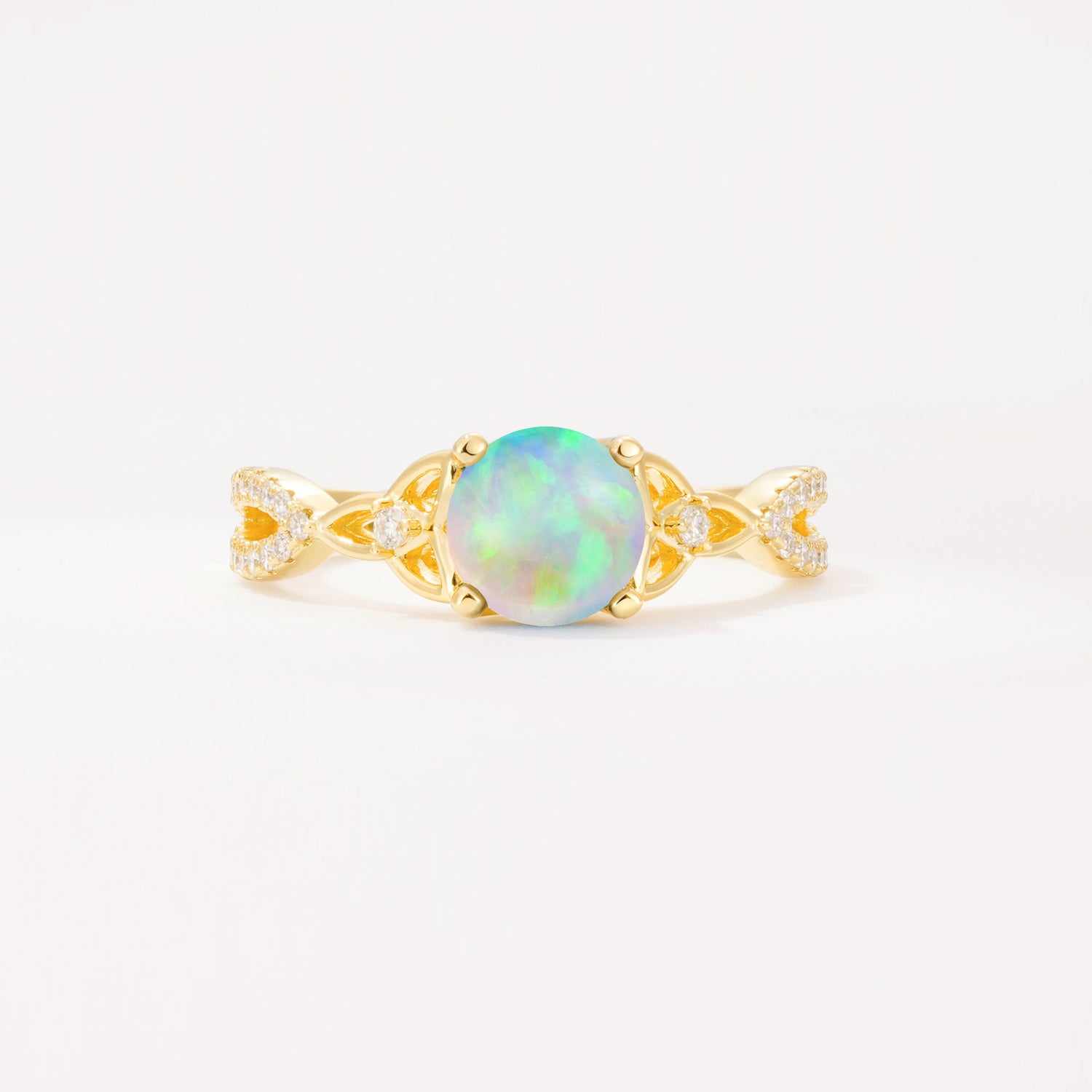 SR11137 Fire Opal Ring - Yellow-Gold