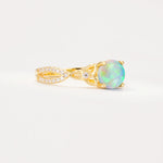 SR11137 Fire Opal Ring - White-Gold