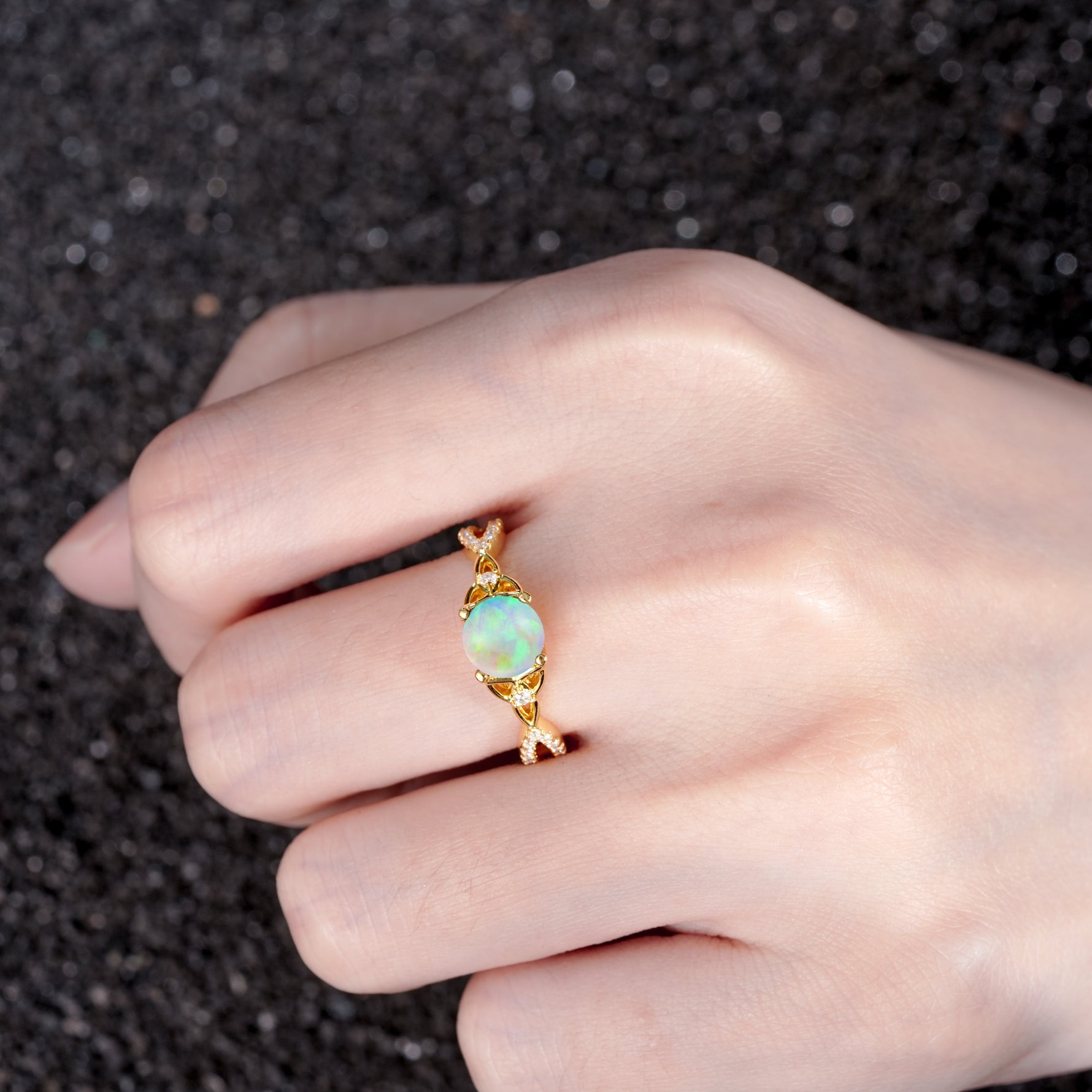 SR11137 Fire Opal Ring - Rose-Gold