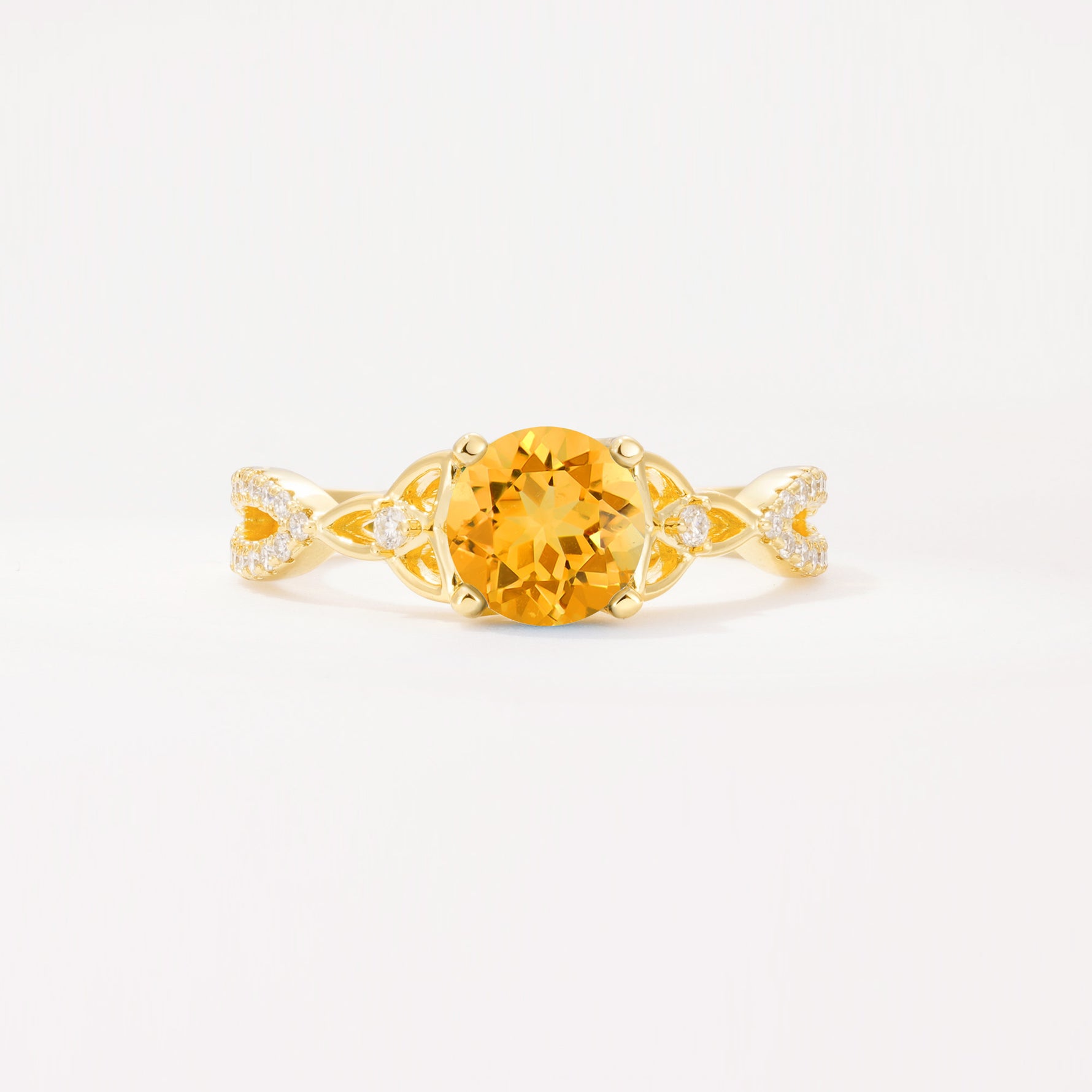 SR11137 Citrine Ring - Yellow-Gold