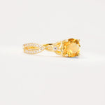 SR11137 Citrine Ring - White-Gold