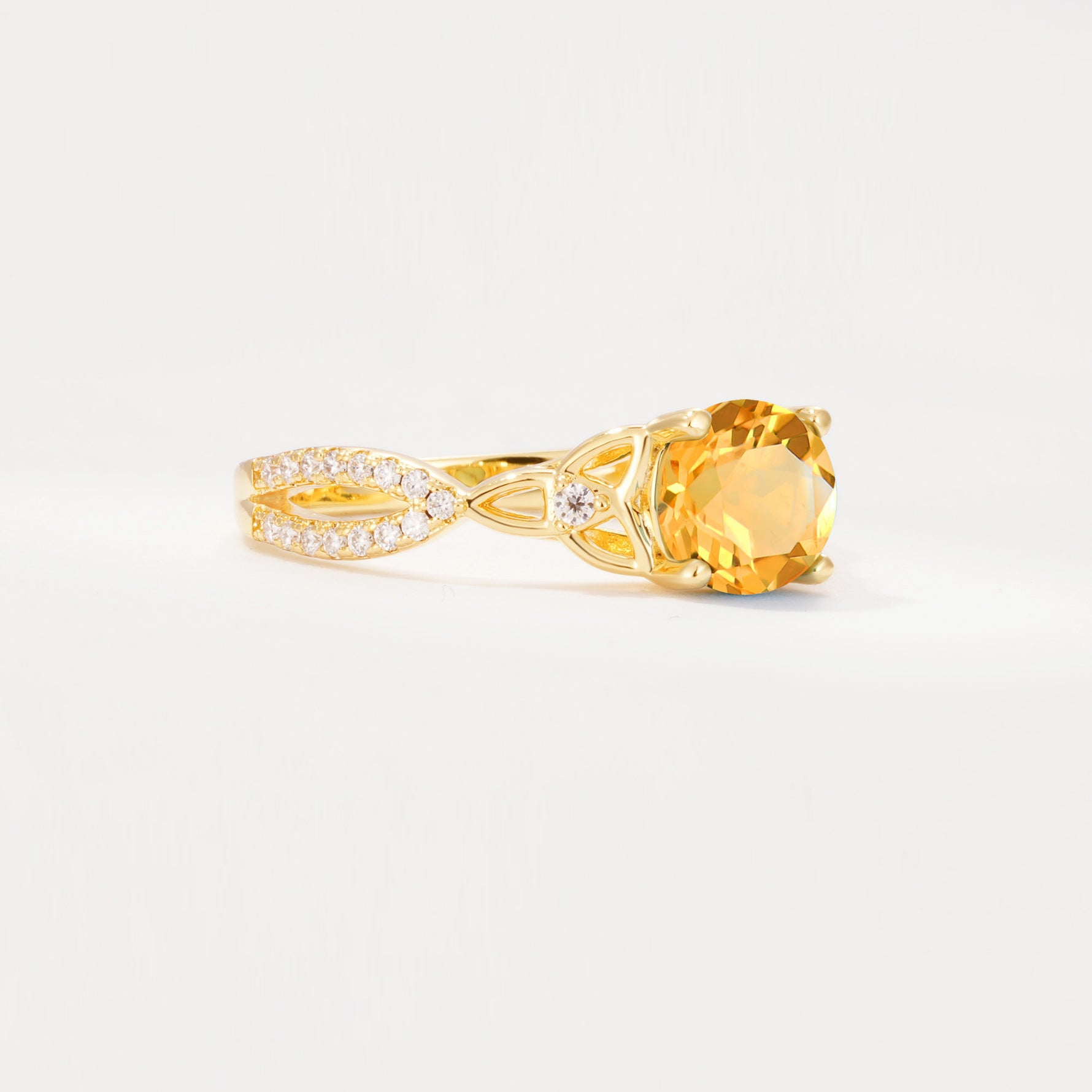 SR11137 Citrine Ring - White-Gold