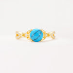 SR11137 Turquoise Ring - Yellow-Gold