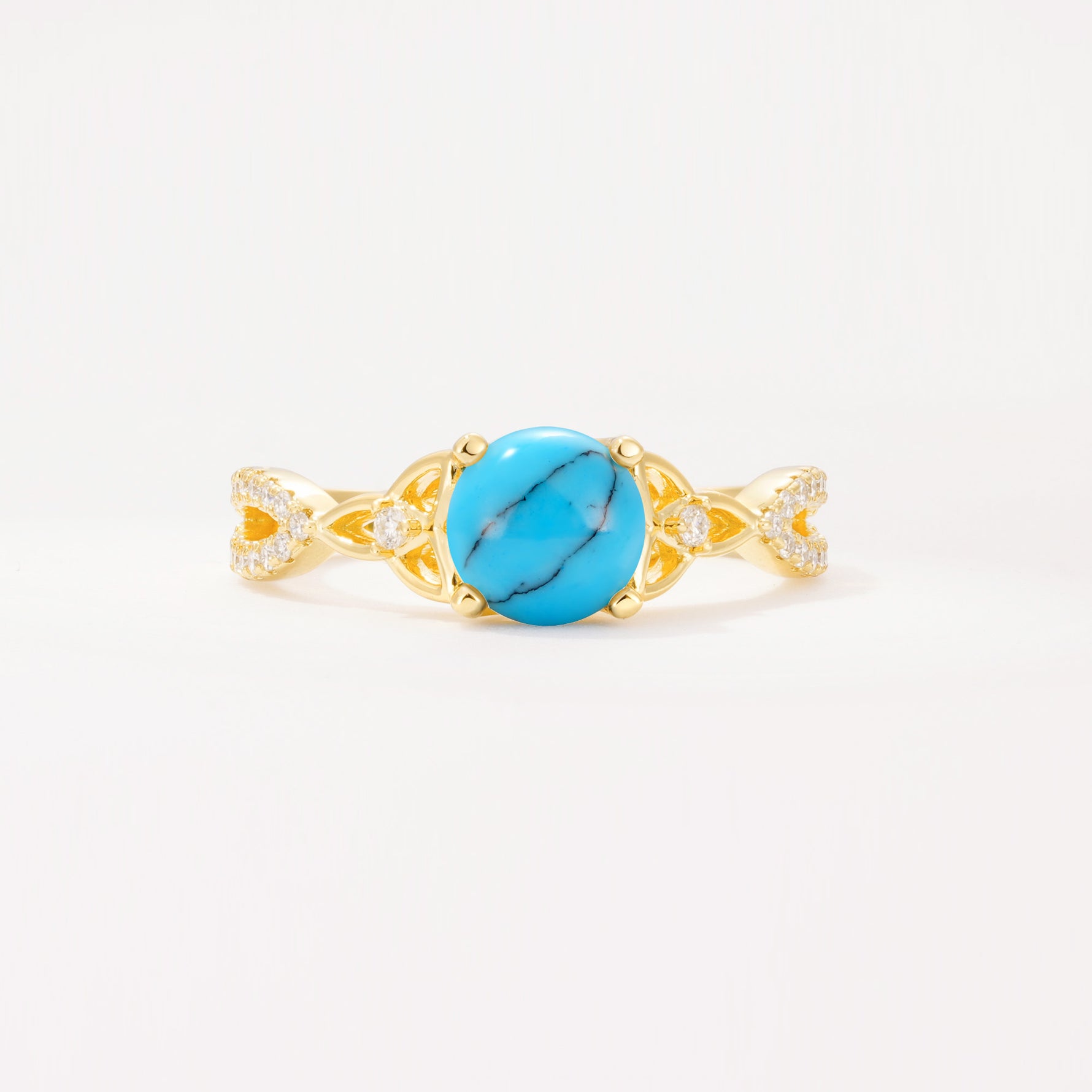 SR11137 Turquoise Ring - Yellow-Gold