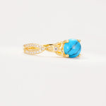SR11137 Turquoise Ring - White-Gold