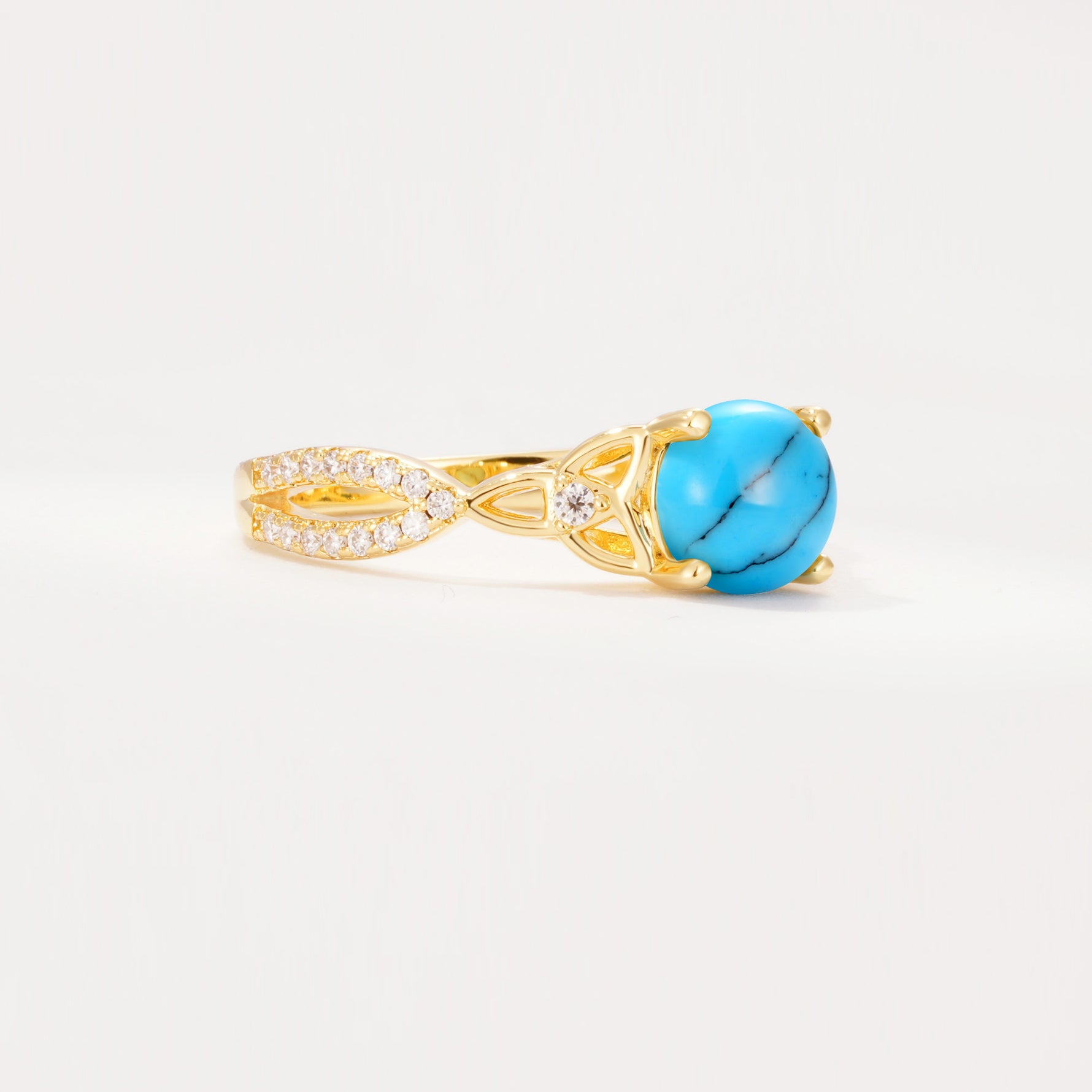 SR11137 Turquoise Ring - White-Gold