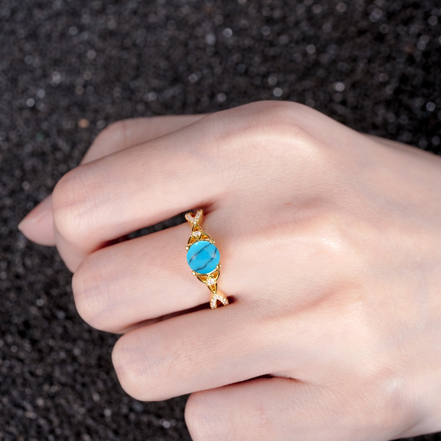 SR11137 Turquoise Ring - Rose-Gold