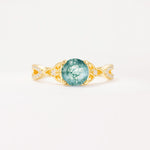 SR11137 Moss Agate Ring - Yellow-Gold