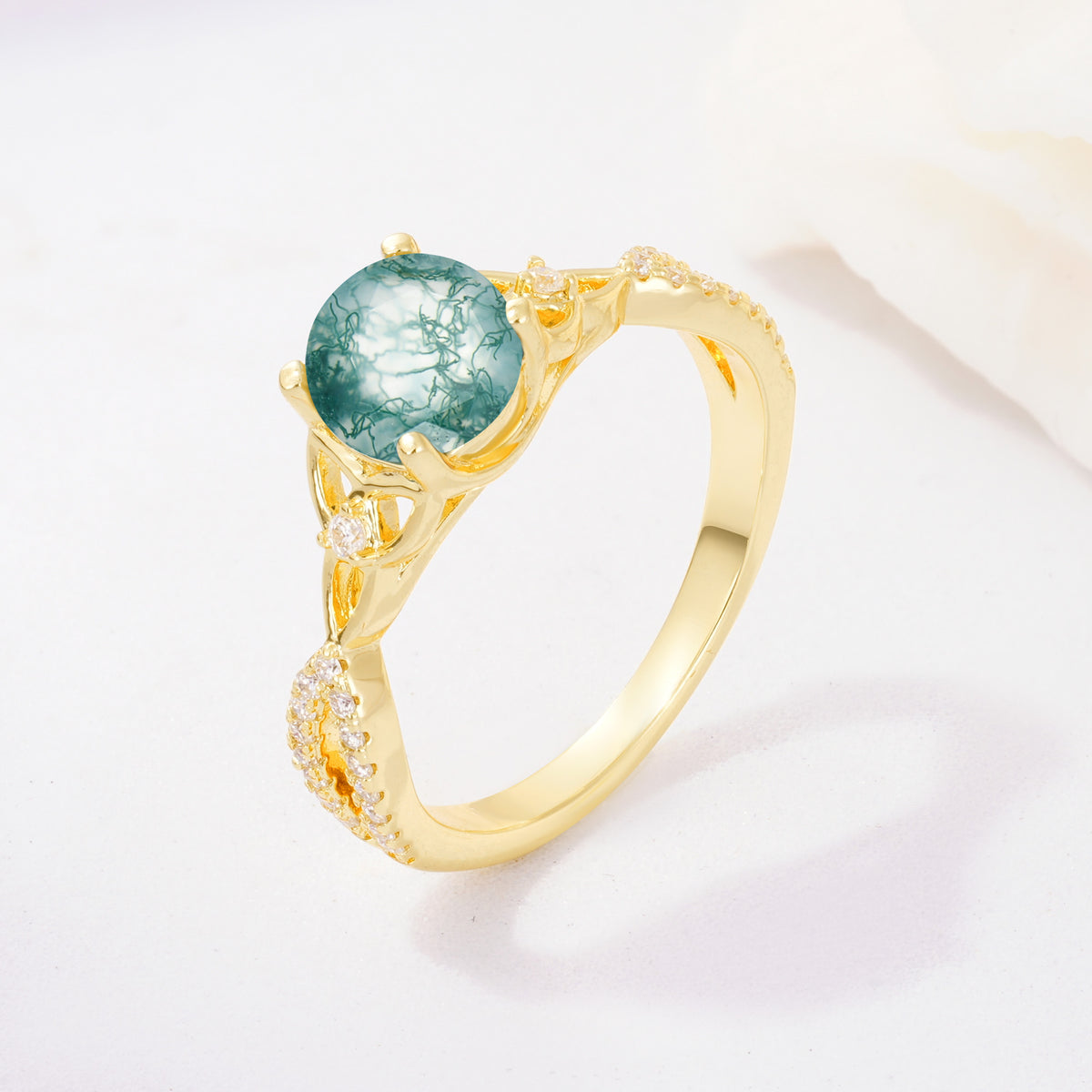 SR11137 Moss Agate Ring - Additional view