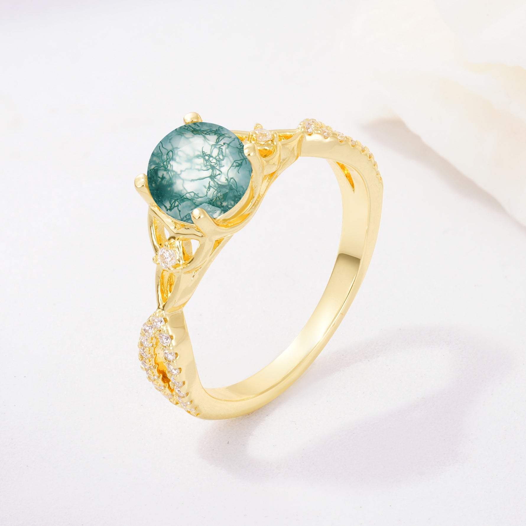 SR11137 Moss Agate Ring - Additional view