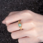 SR11137 Moss Agate Ring - Rose-Gold