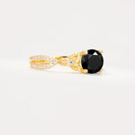 SR11137 Black Onyx Ring - White-Gold