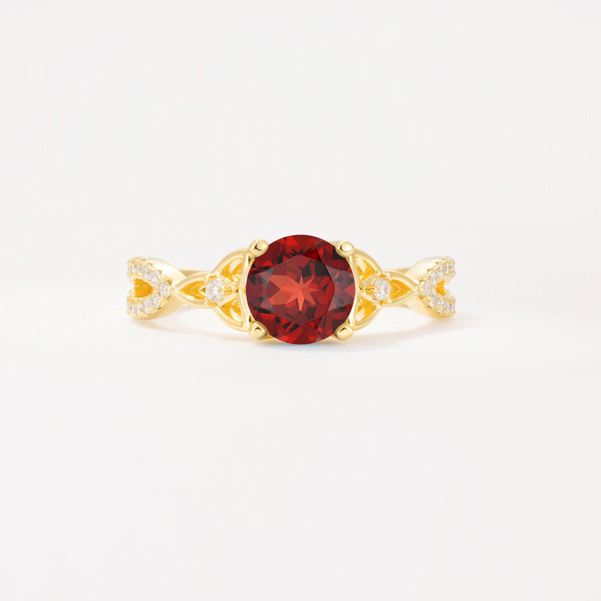 SR11137 Garnet Ring - Yellow-Gold