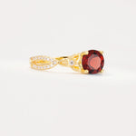 SR11137 Garnet Ring - White-Gold