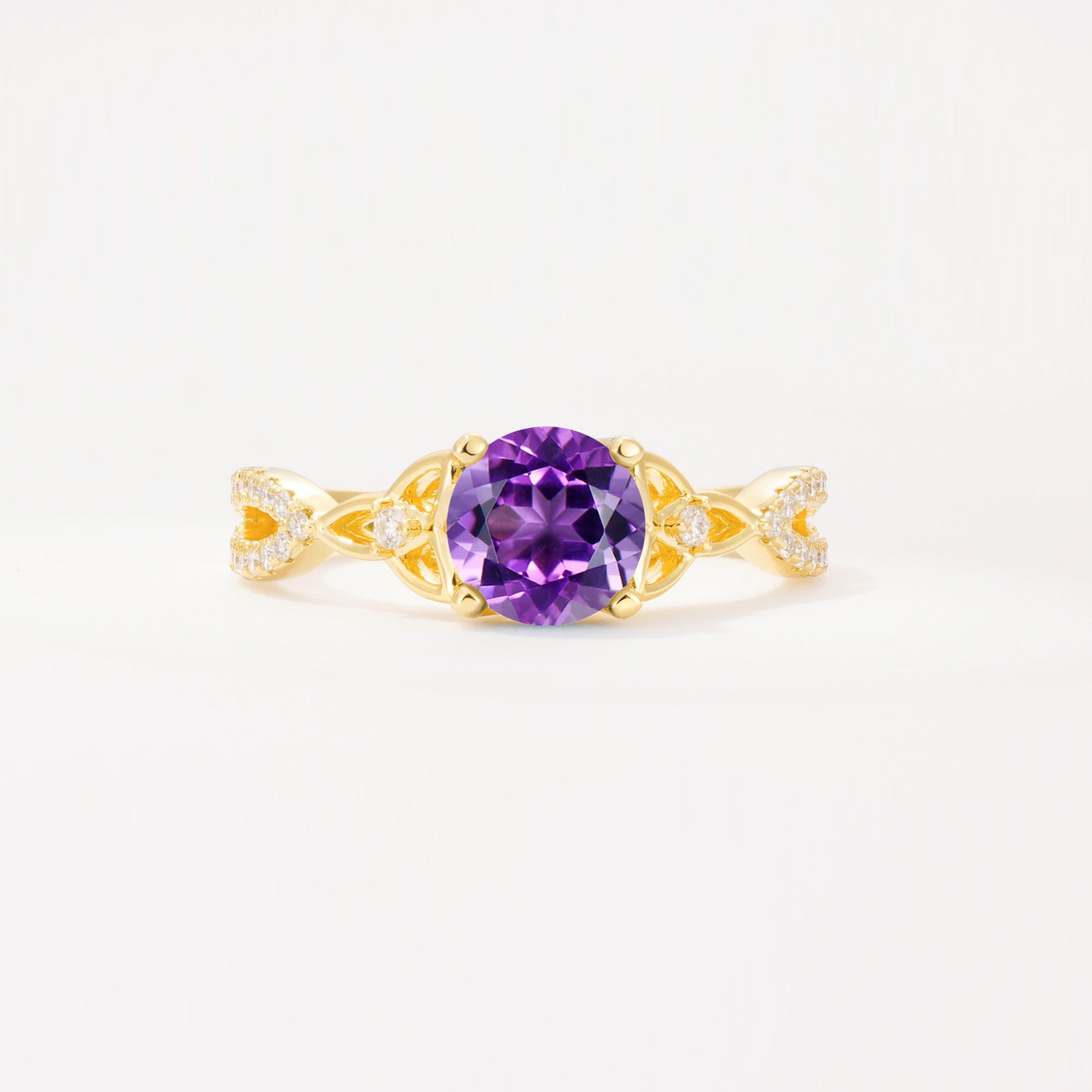 SR11137 Amethyst Ring - Yellow-Gold