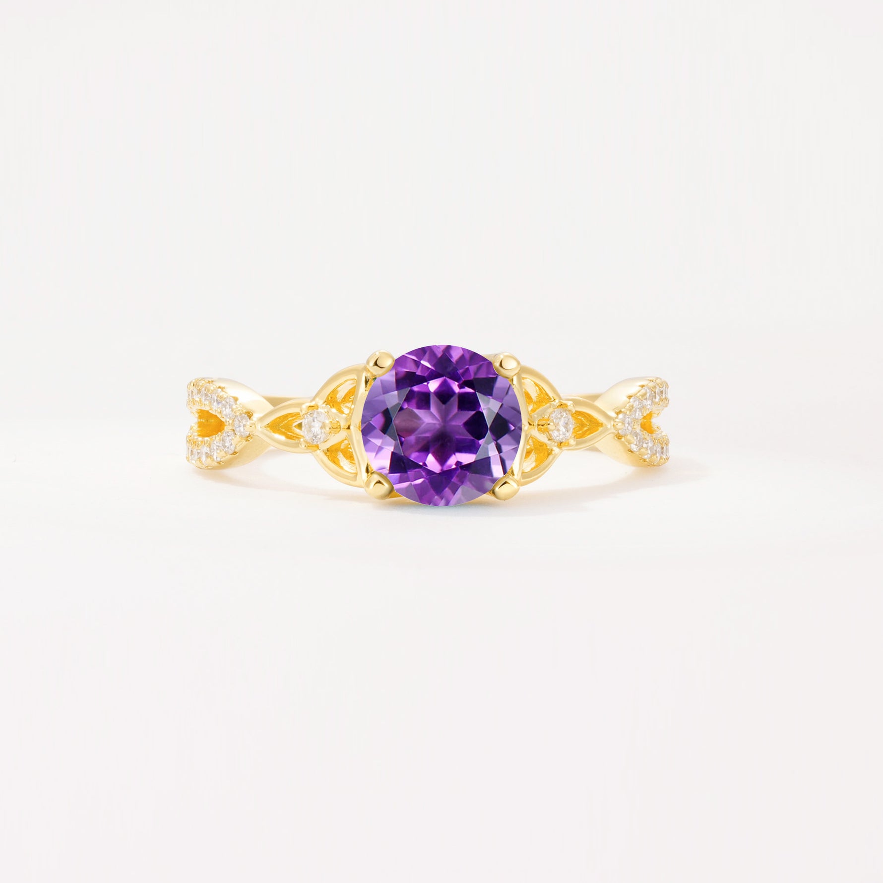 SR11137 Amethyst Ring - Yellow-Gold