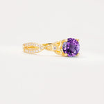 SR11137 Amethyst Ring - White-Gold