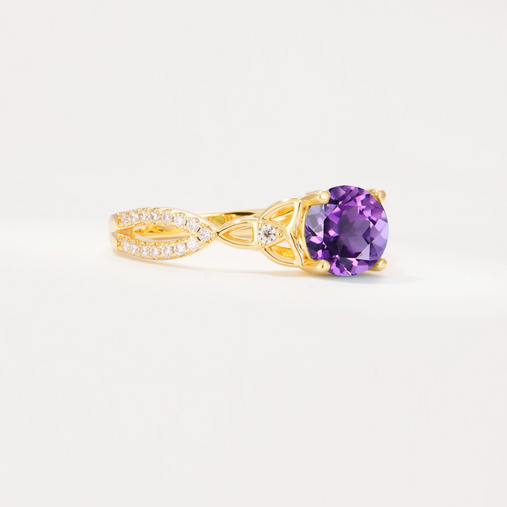SR11137 Amethyst Ring - White-Gold