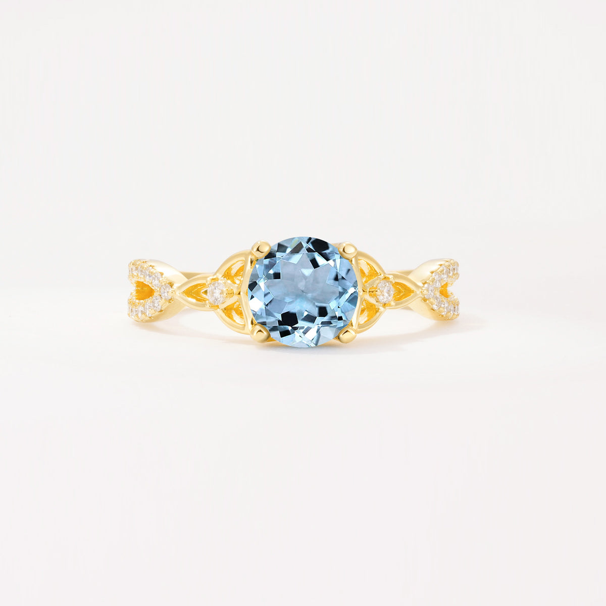 SR11137 Aquamarine Ring - Yellow-Gold
