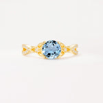 SR11137 Aquamarine Ring - Yellow-Gold
