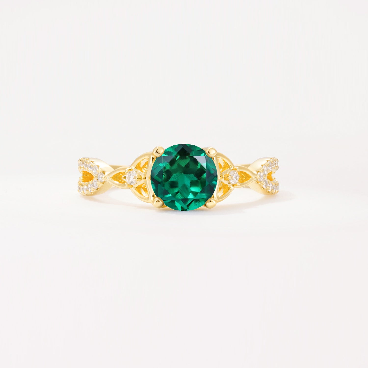 SR11137 Emerald Ring - Yellow-Gold