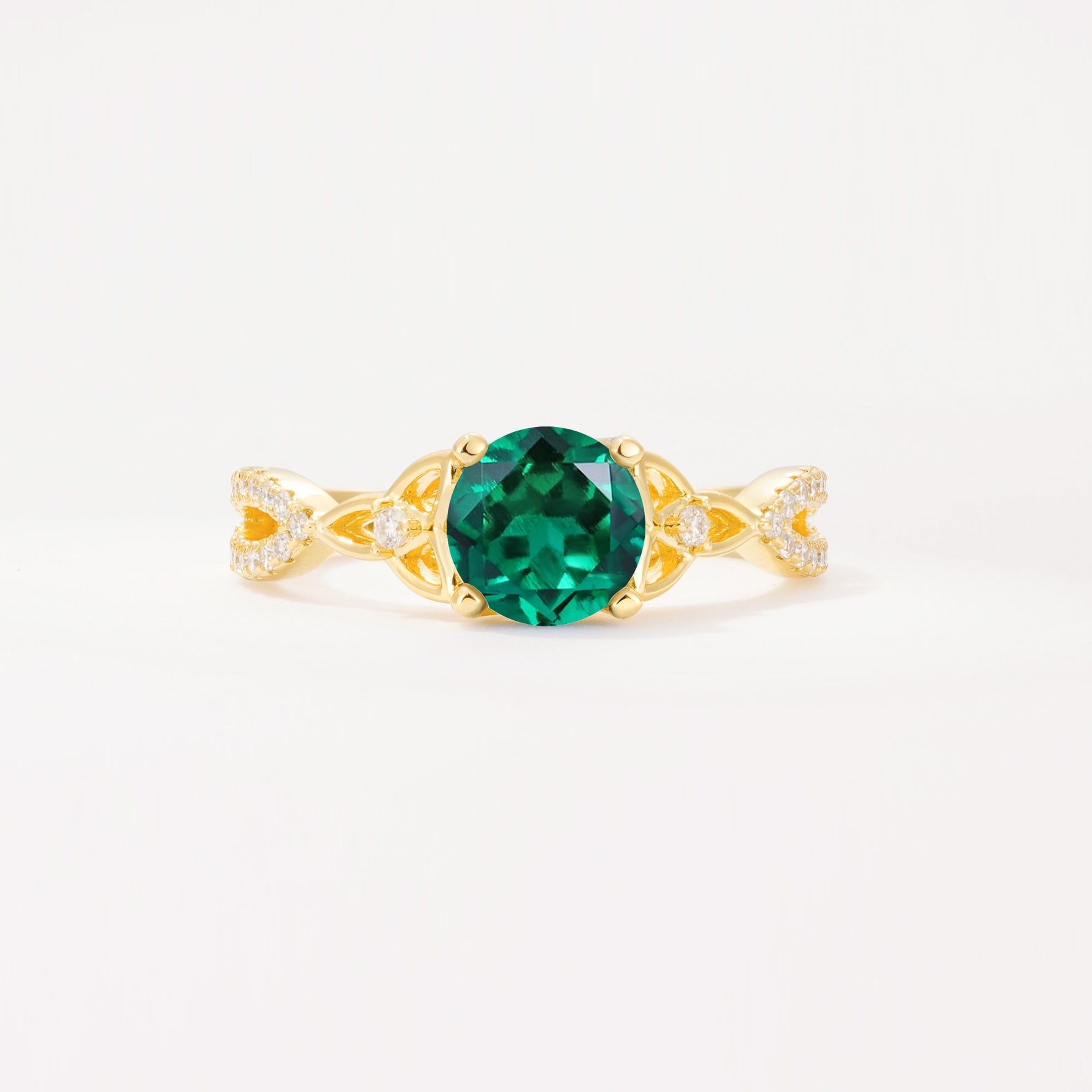SR11137 Emerald Ring - Yellow-Gold