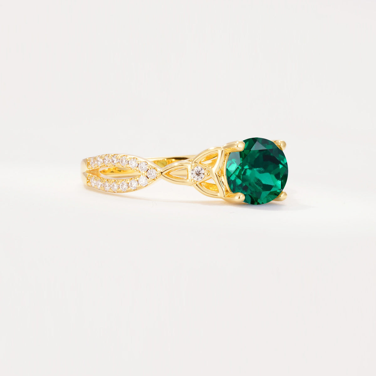 SR11137 Emerald Ring - White-Gold