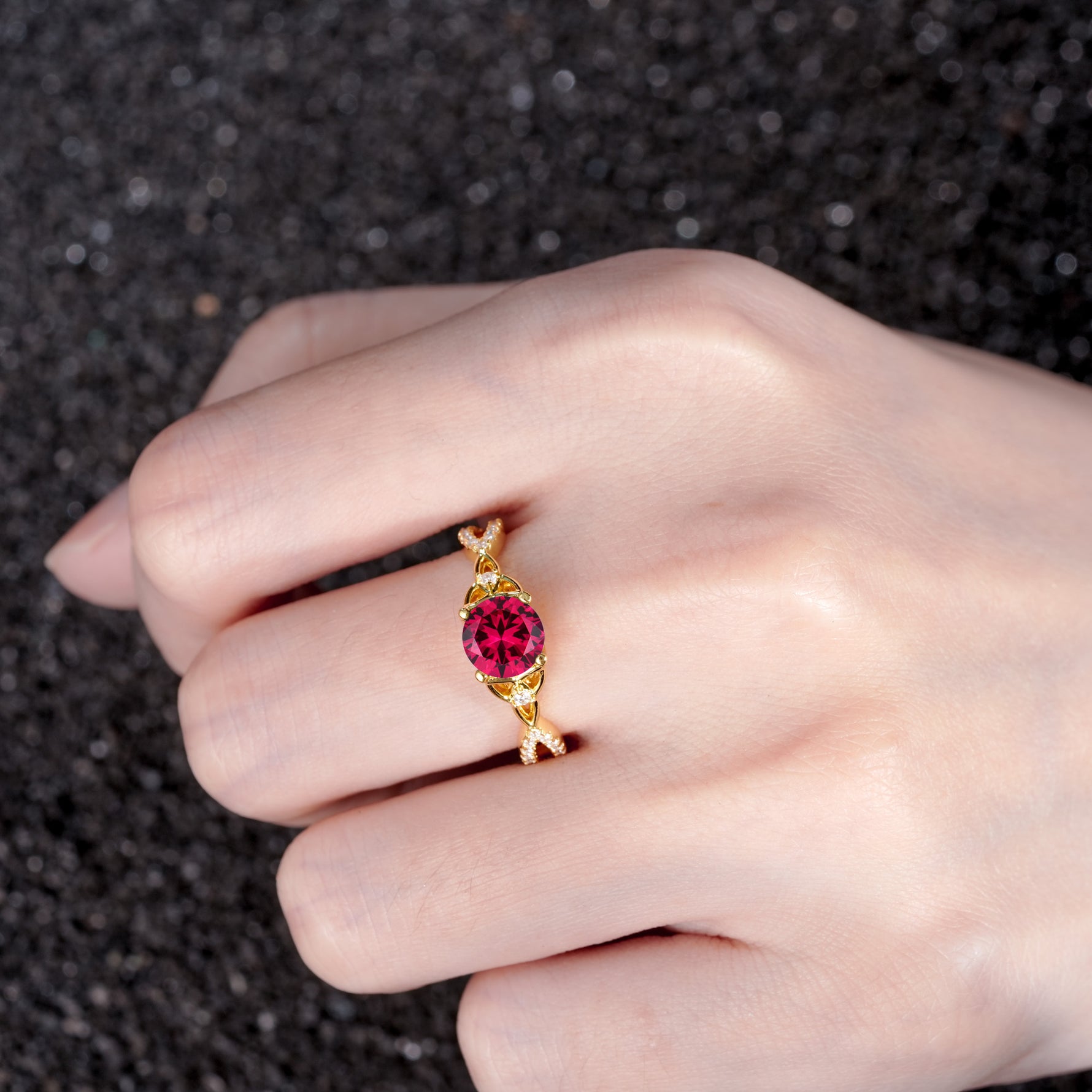 SR11137 Ruby Ring - Rose-Gold