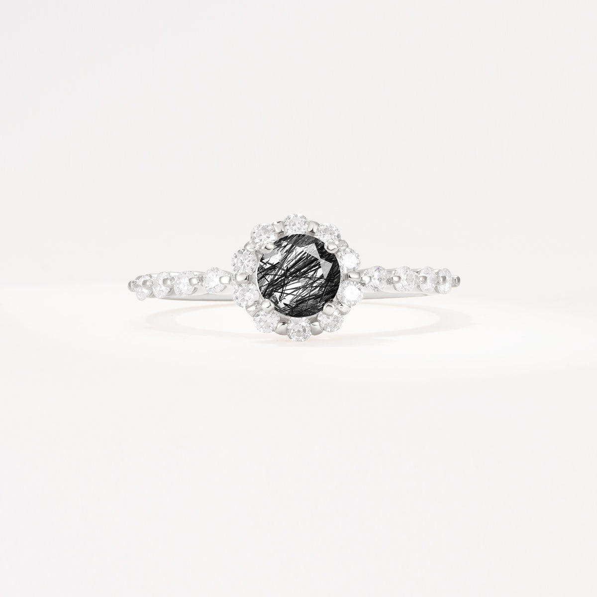 SR11138 Black Rutilated Quartz Ring - Additional view