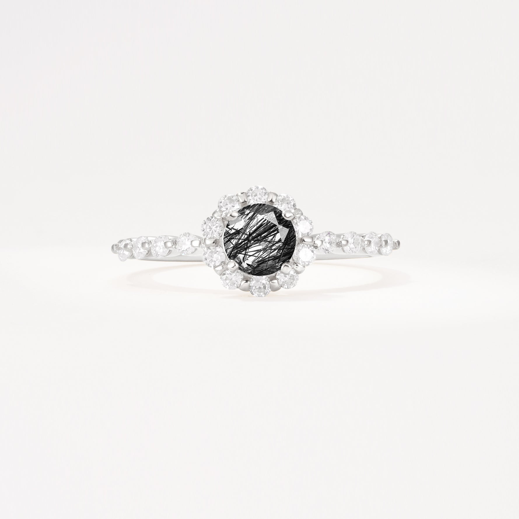 SR11138 Black Rutilated Quartz Ring - Additional view