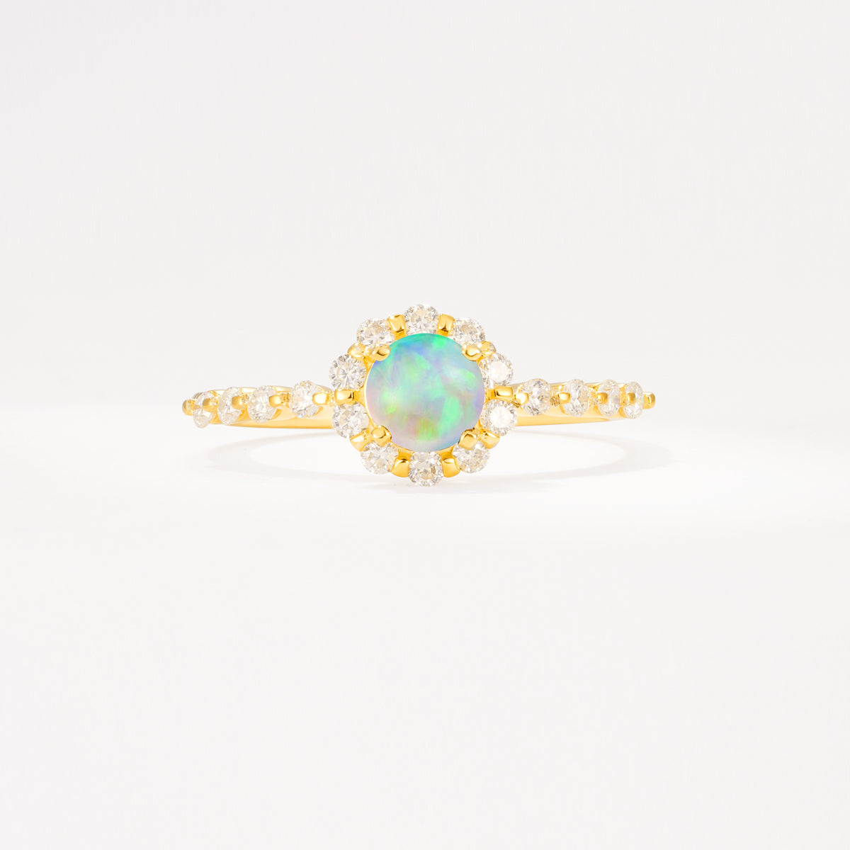 SR11138 Fire Opal Ring - Yellow-Gold