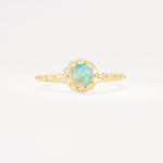 SR11138 Fire Opal Ring - Yellow-Gold