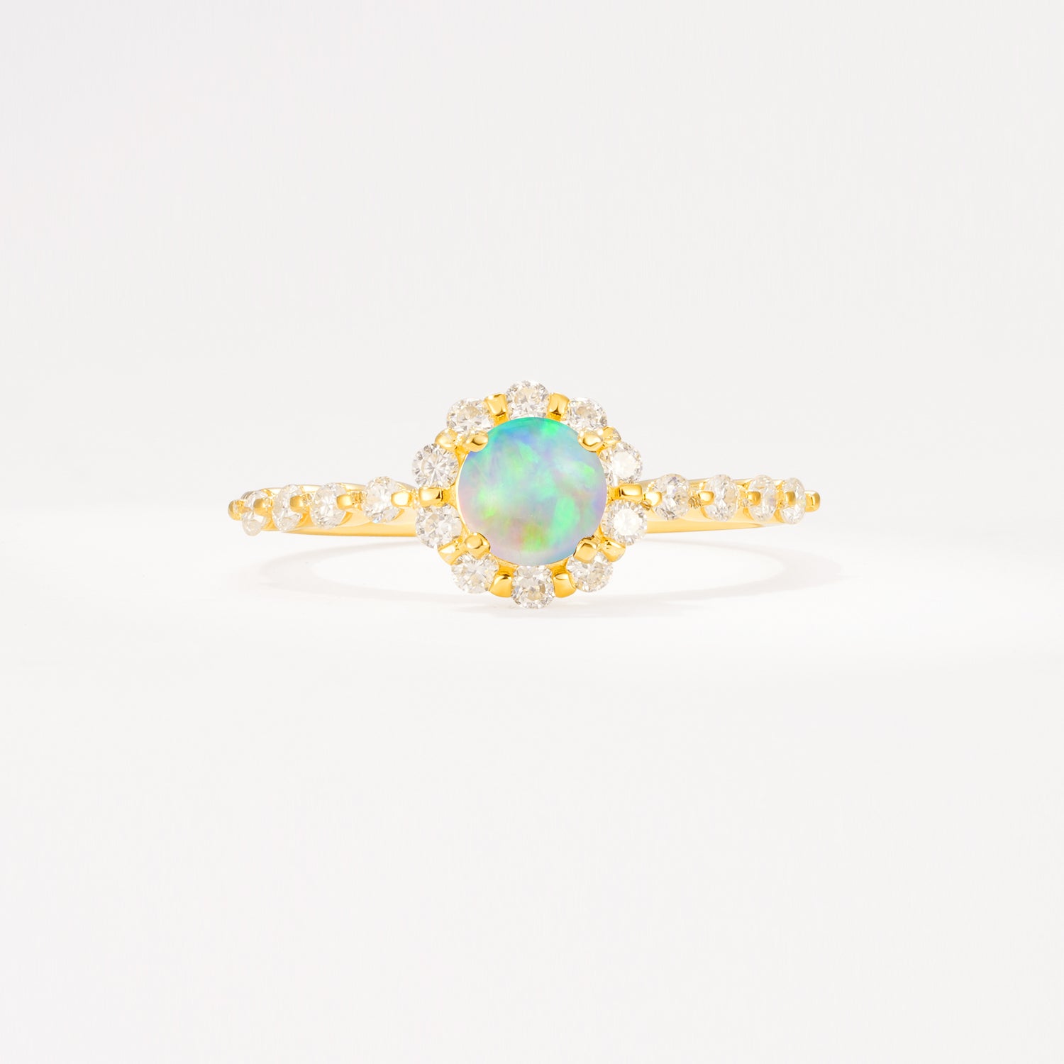 SR11138 Fire Opal Ring - Yellow-Gold