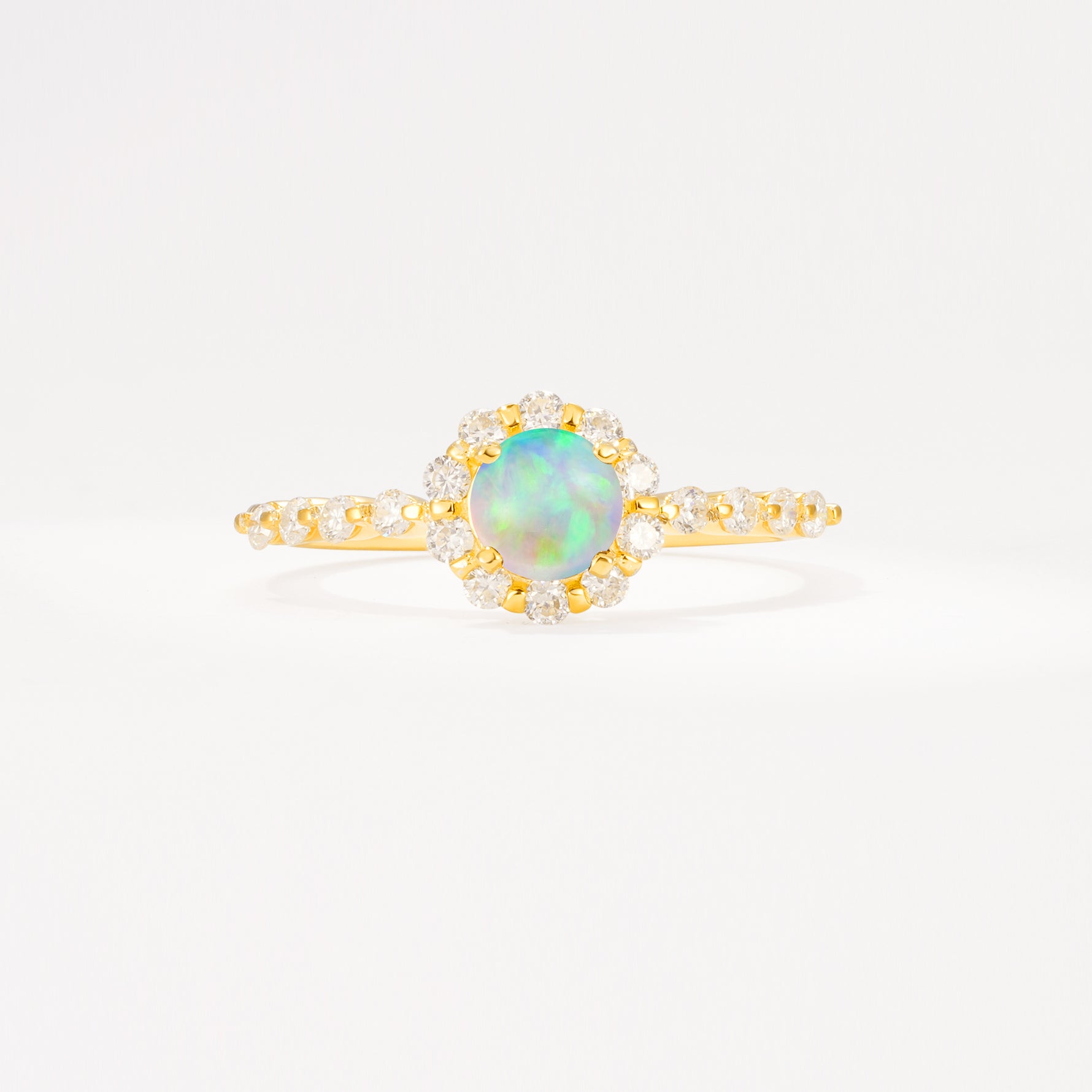 SR11138 Fire Opal Ring - Yellow-Gold