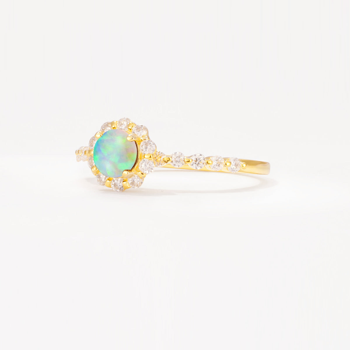 SR11138 Fire Opal Ring - White-Gold