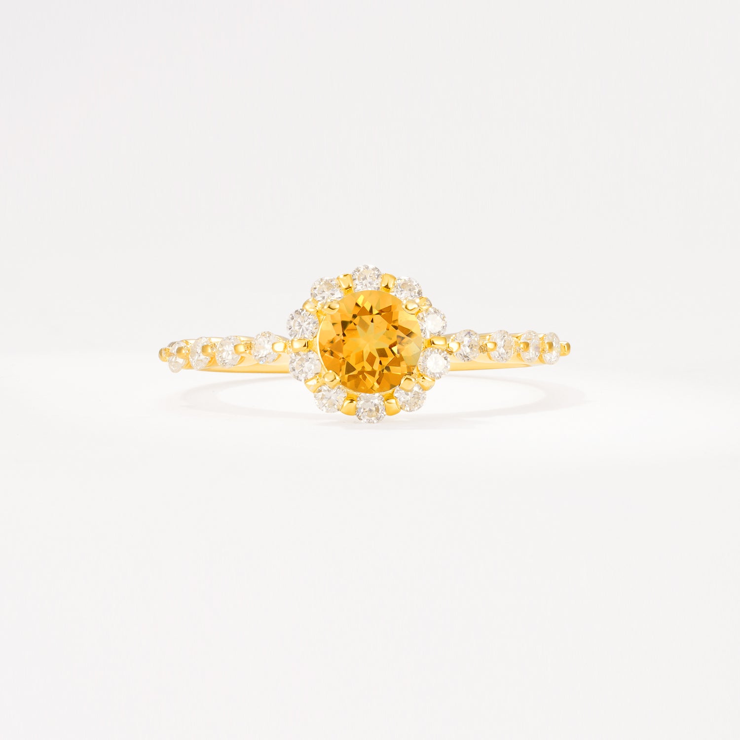 SR11138 Citrine Ring - Yellow-Gold