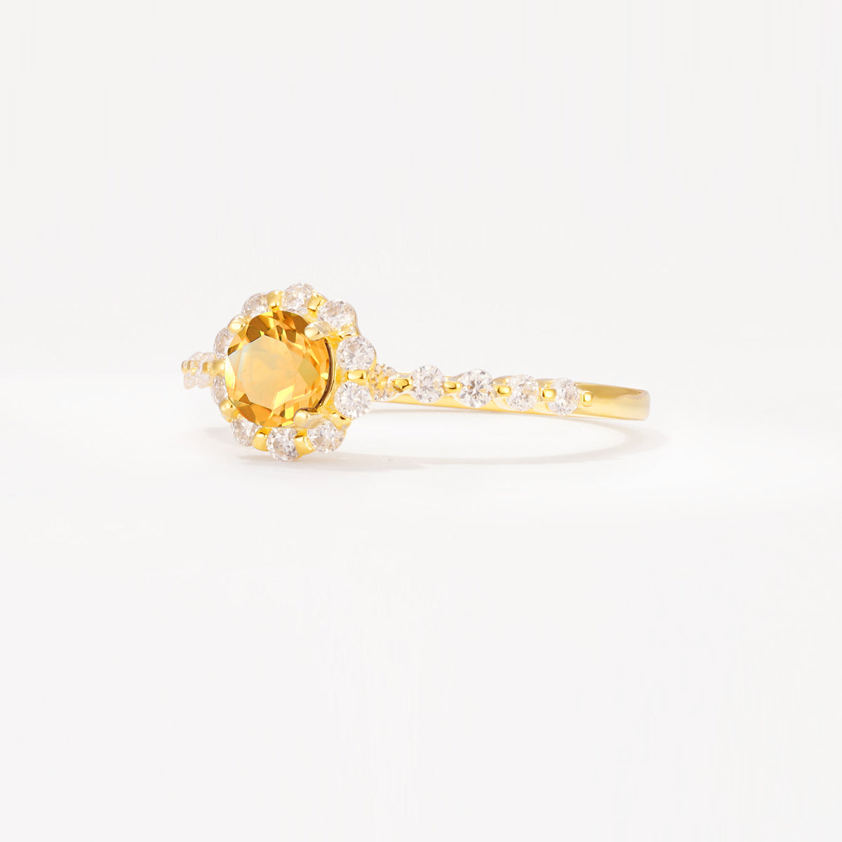 SR11138 Citrine Ring - White-Gold
