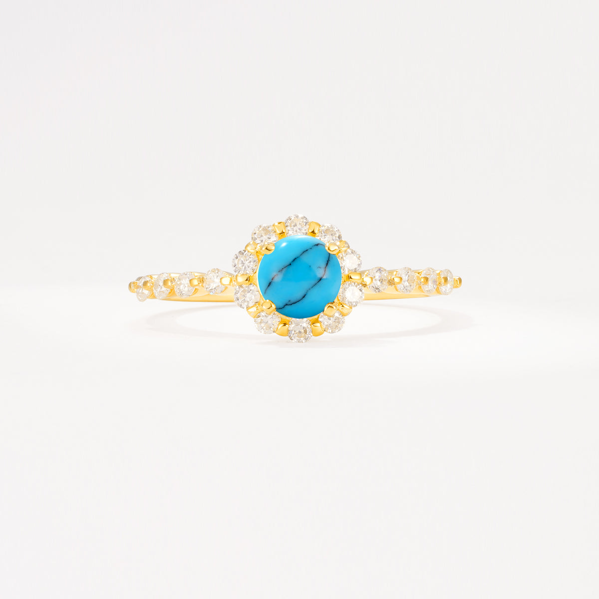 SR11138 Turquoise Ring - Yellow-Gold
