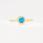 SR11138 Turquoise Ring - Yellow-Gold
