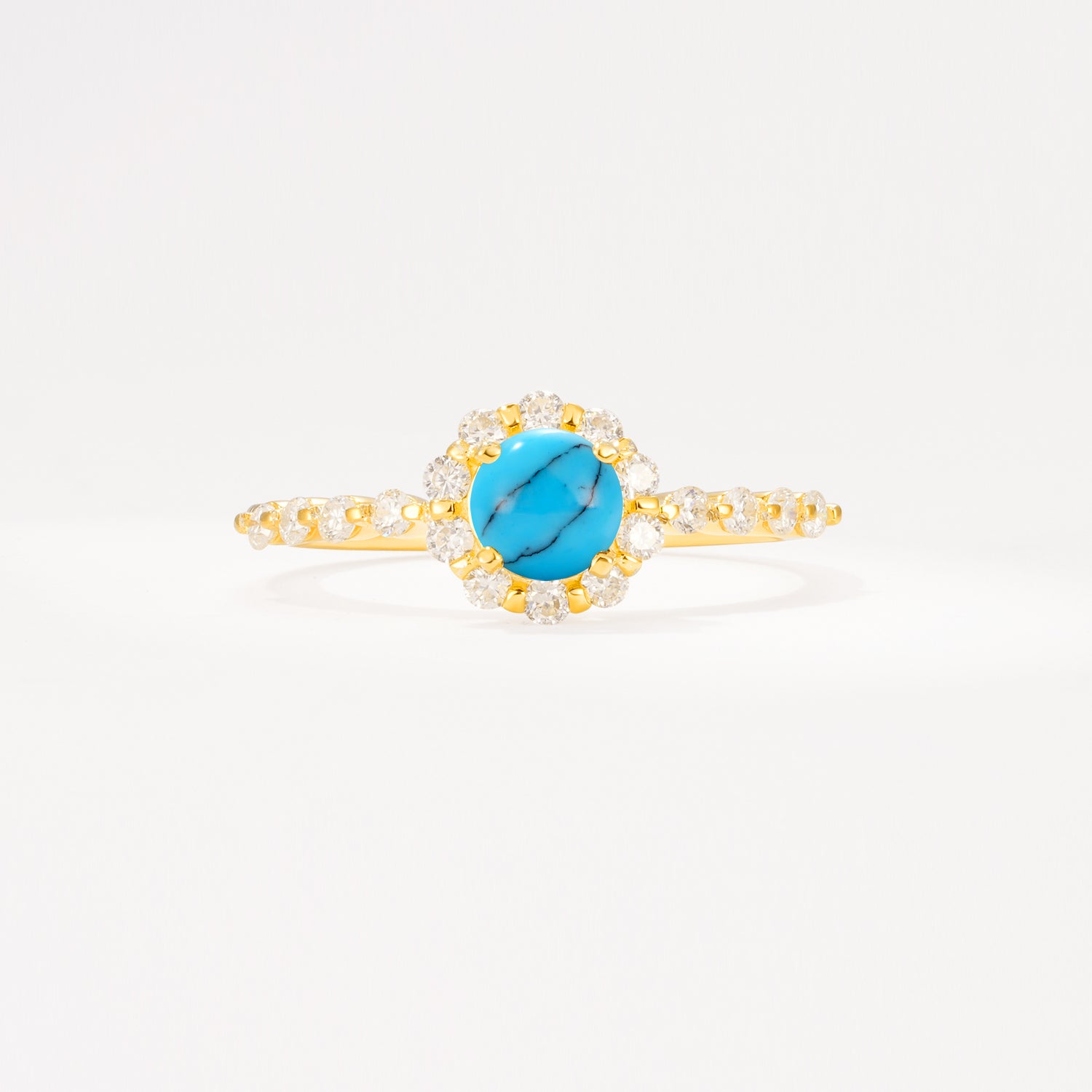 SR11138 Turquoise Ring - Yellow-Gold