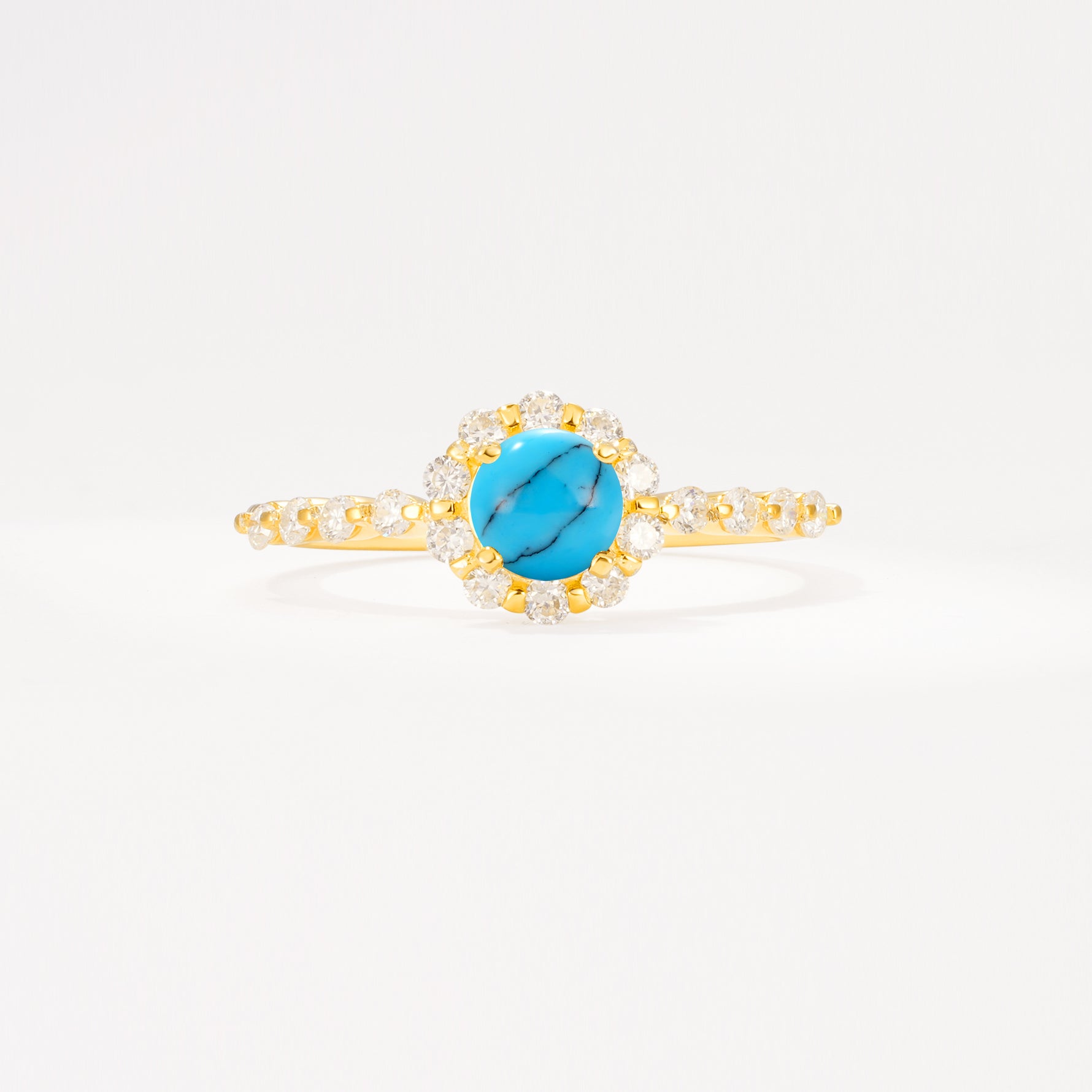SR11138 Turquoise Ring - Yellow-Gold