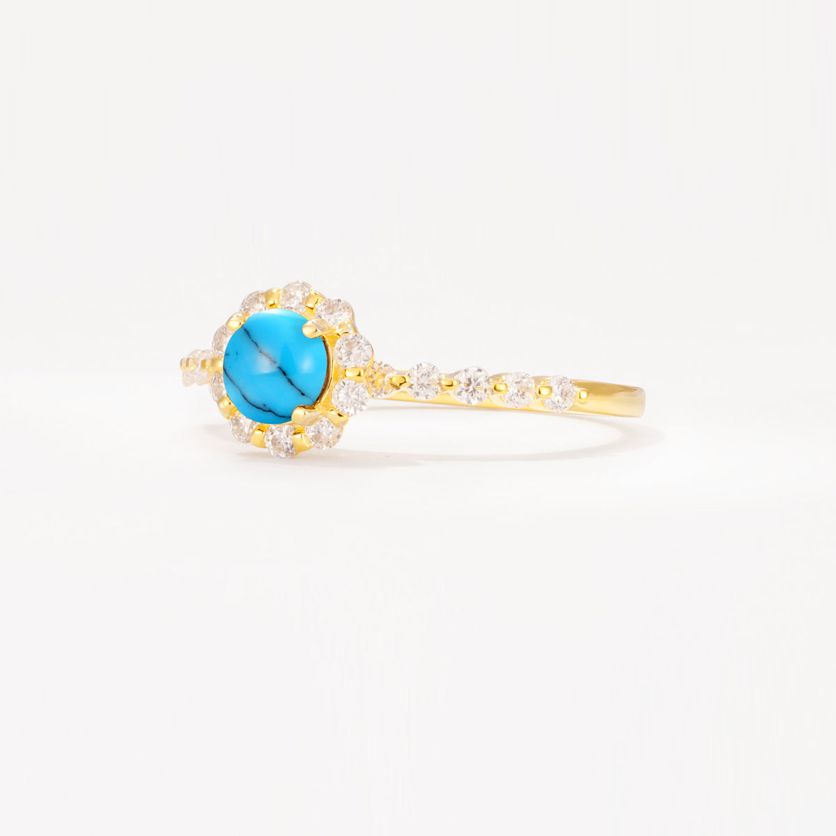 SR11138 Turquoise Ring - White-Gold